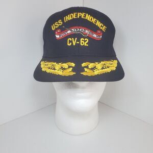 Rare The Corps USS Independence CV-62 Cap Hat Don't Tread On Me Vintage USA Snap